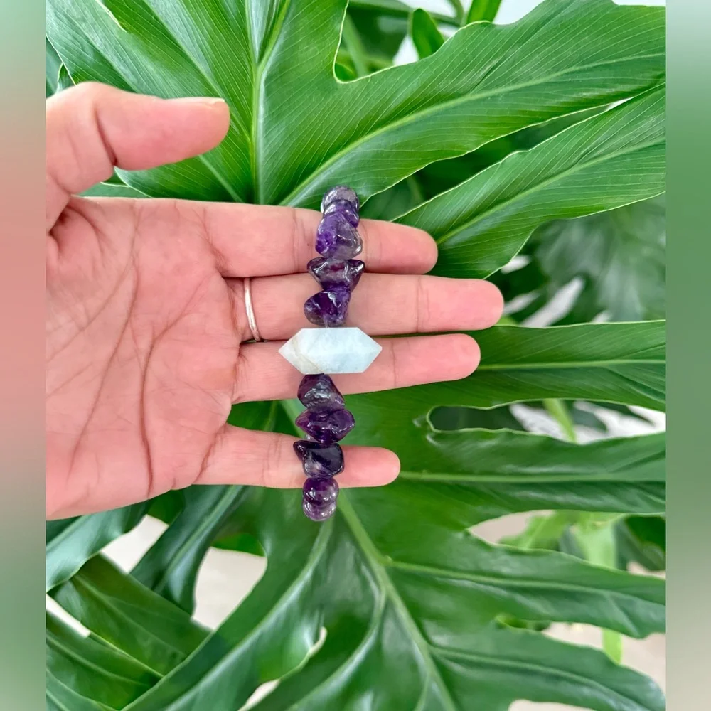 Amethyst & Aquamarine Bracelet (one)